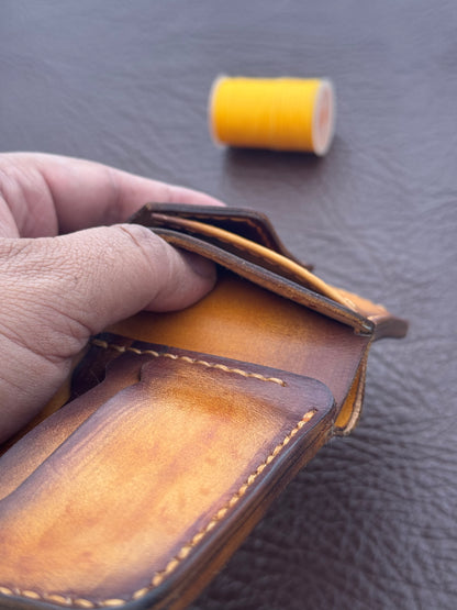 Handcrafted Bifold Wallet – Veg-Tan Leather with Hand Die Detailing