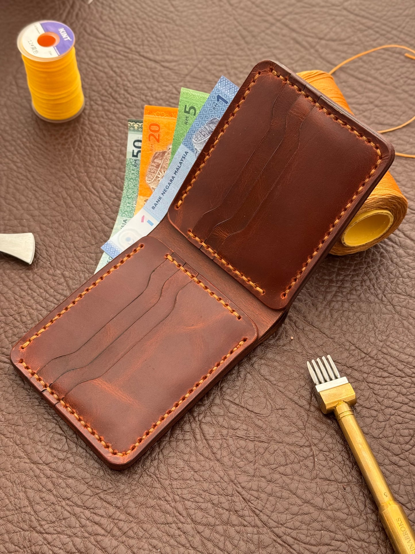 Rustic Brown Bifold Wallet