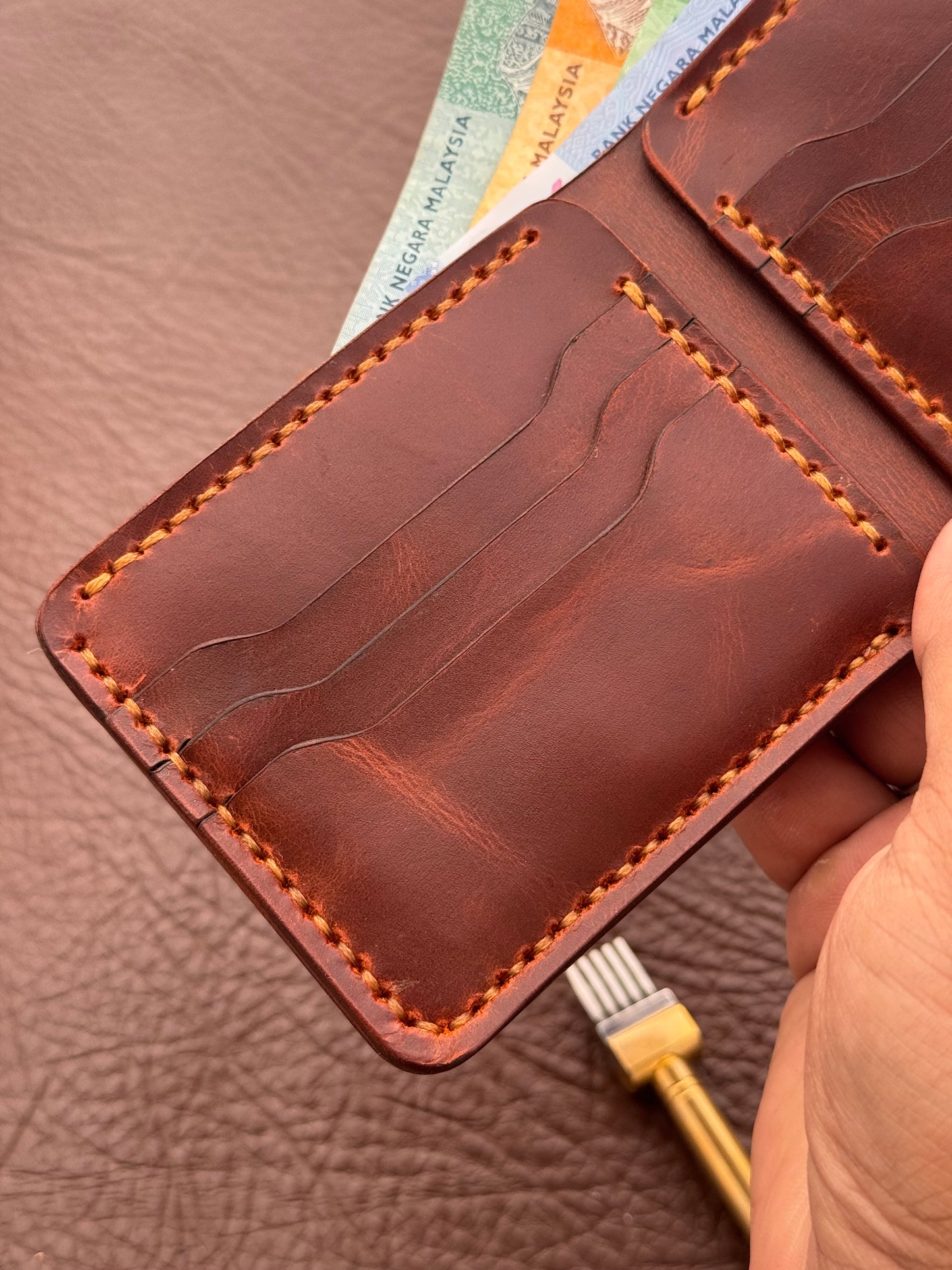 Rustic Brown Bifold Wallet