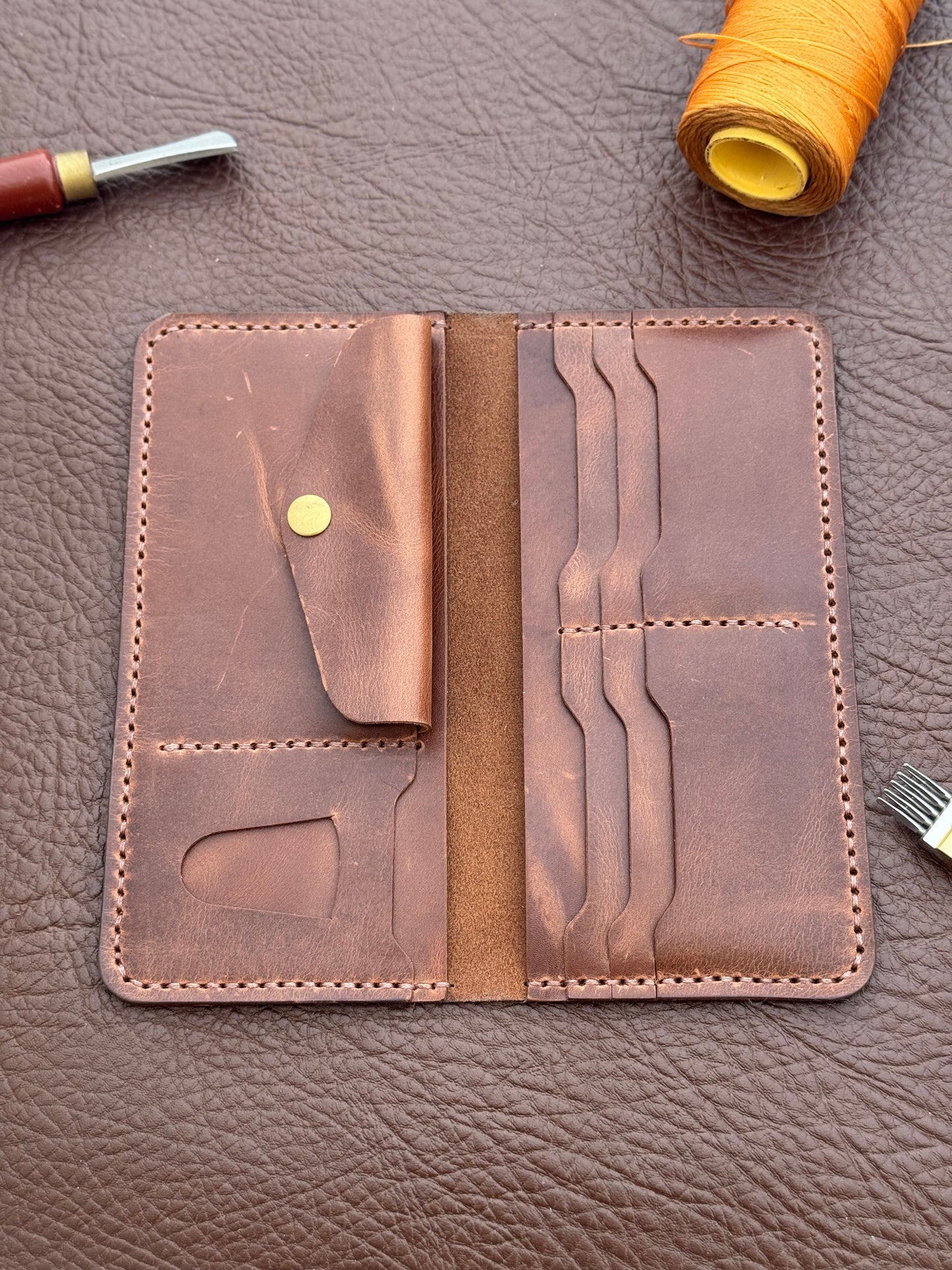 Deep cocoa Long card holder
