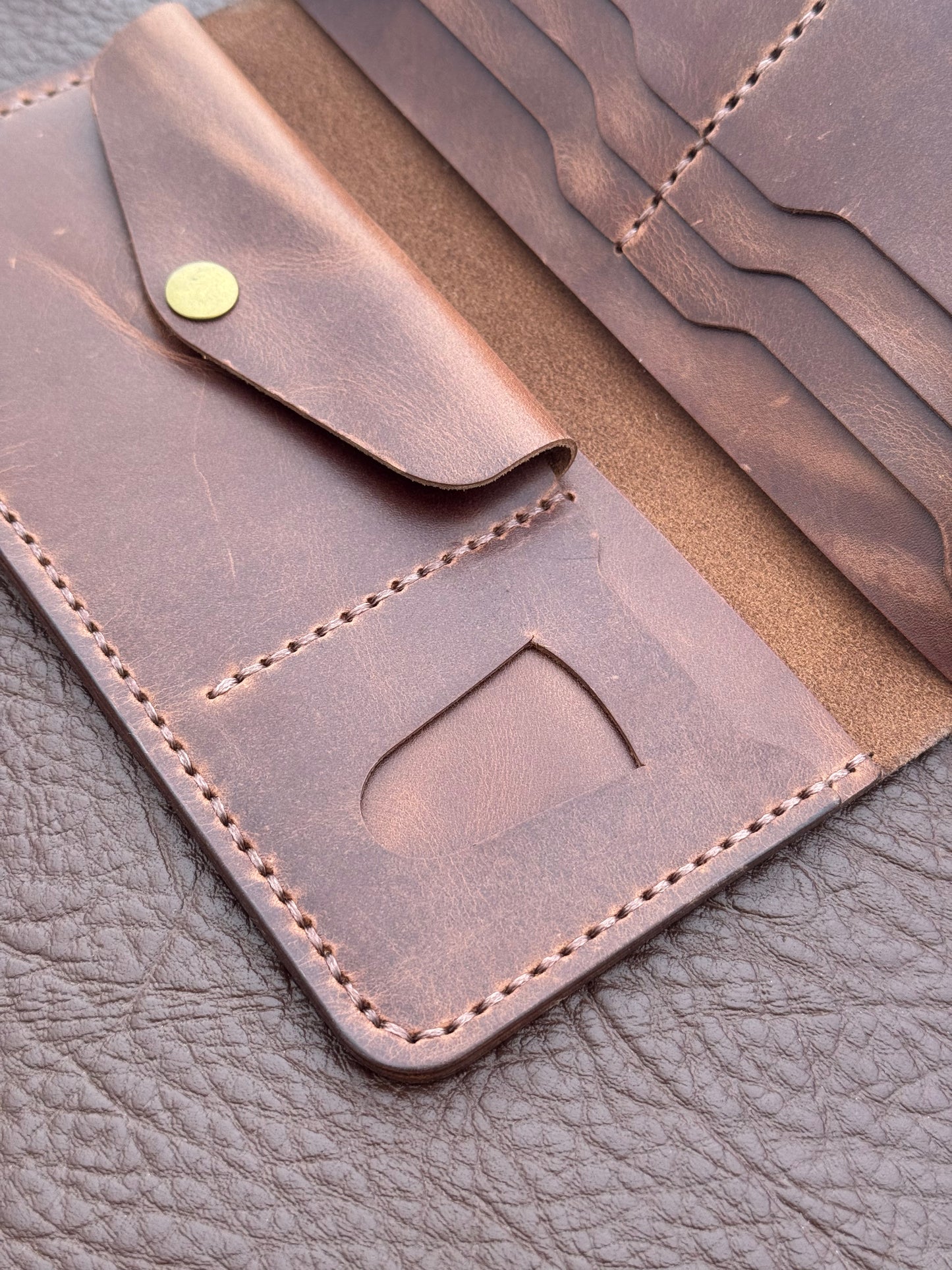 Deep cocoa Long card holder