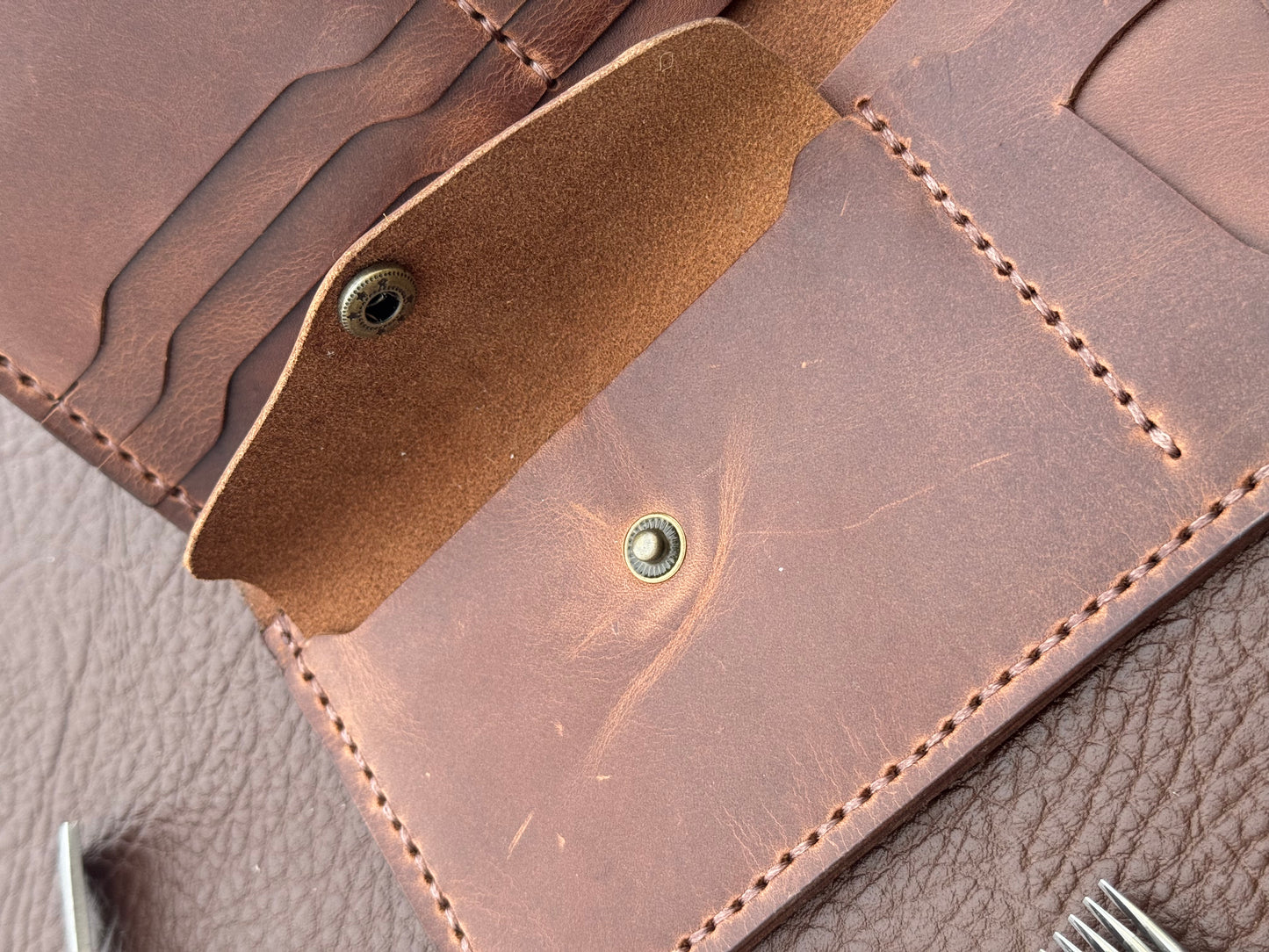 Deep cocoa Long card holder