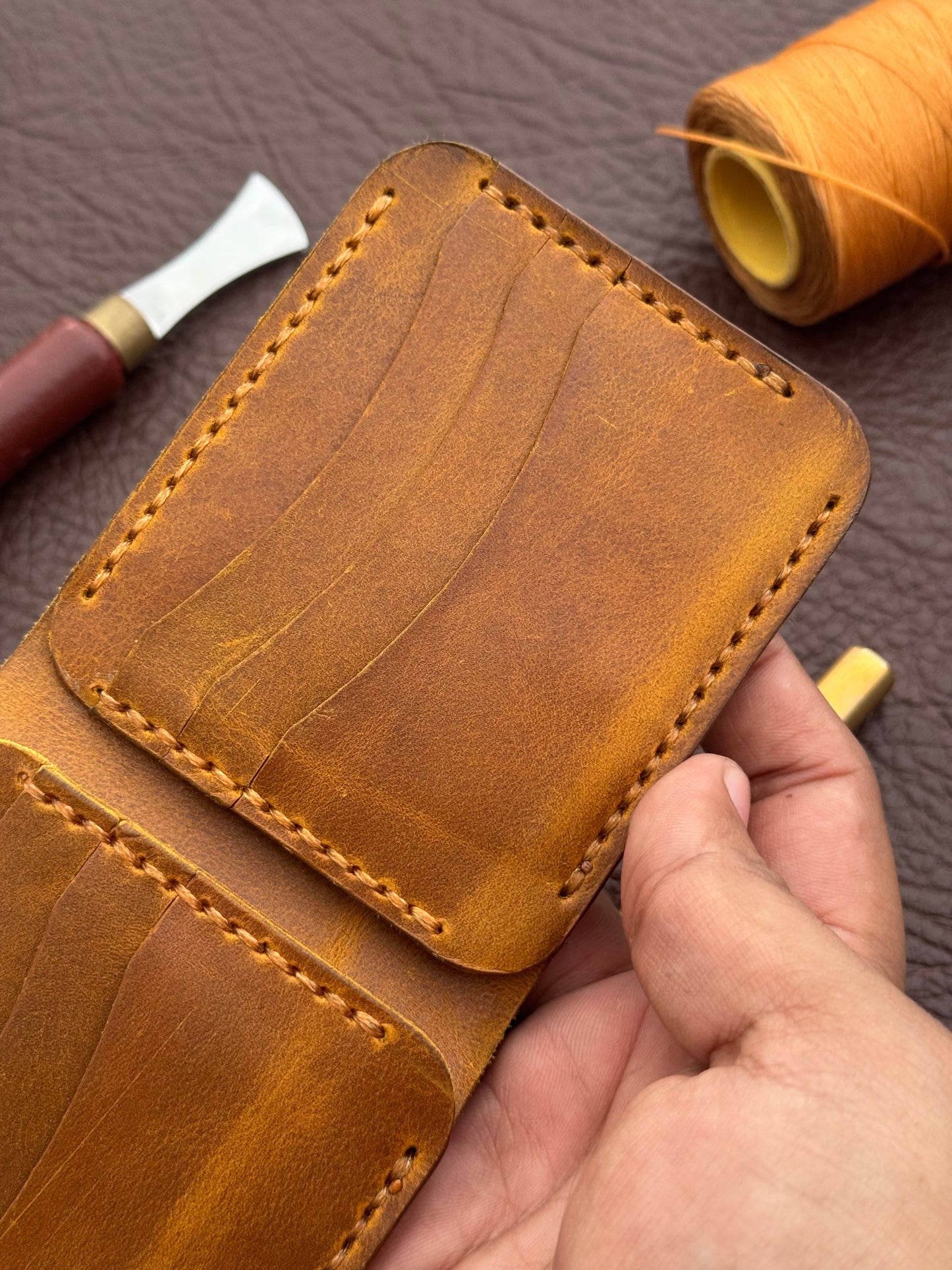 Golden Honey Pull-Up Wallet