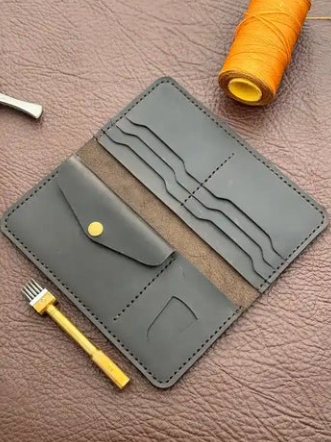 Handcrafted Flip Long Wallet – Chocolate Brown Wax Pull-Up Leather